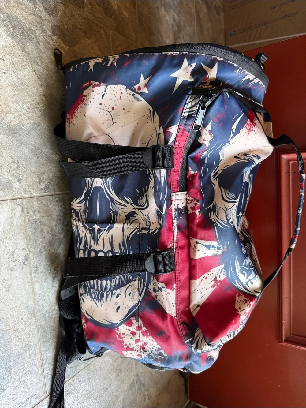 🇺🇸 Skull Patriotic Backpack/dufffel - Red, Blue, White